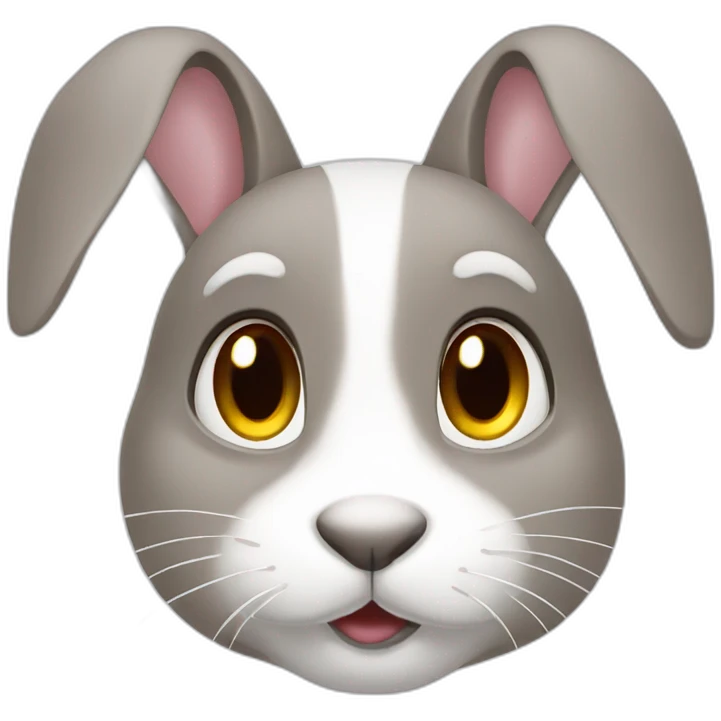 White female rabbit brown eyes emoji