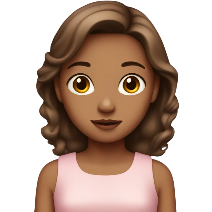 Brown hair girl with pink soft dress emoji