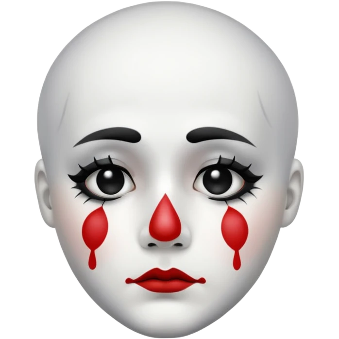 sad pierrot, black tear emoji