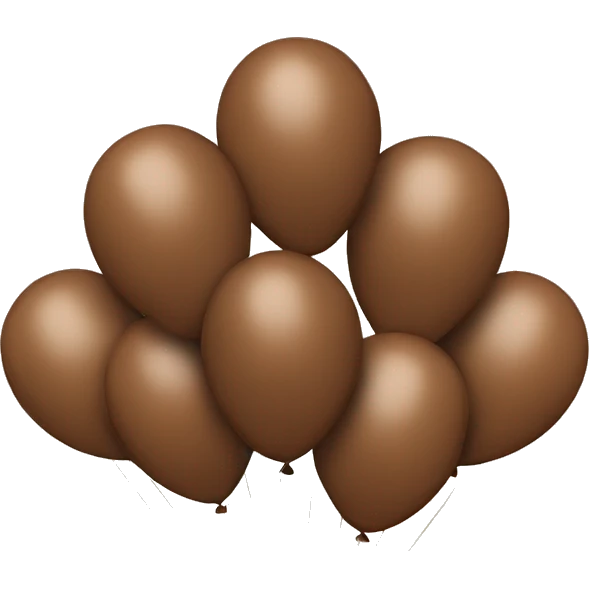 Five ideal brown balloons emoji