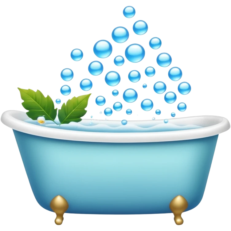 Bathtub with leaves for bubbles and steam  emoji