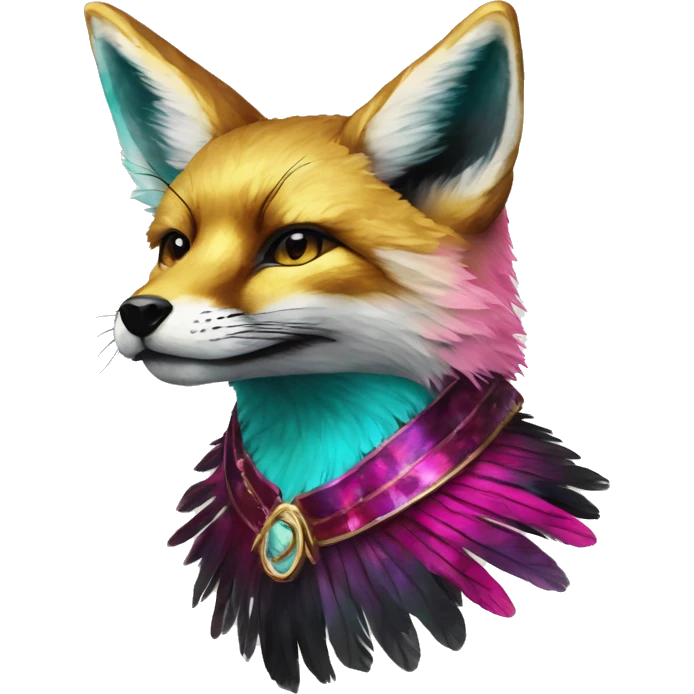 Dark black Beige cyan Pink magenta burgundy maroon cyan beige gray fox black stripes wearing gold jewellery gold piercings gold gilded vintage watercolour tie dye black raven wings emoji