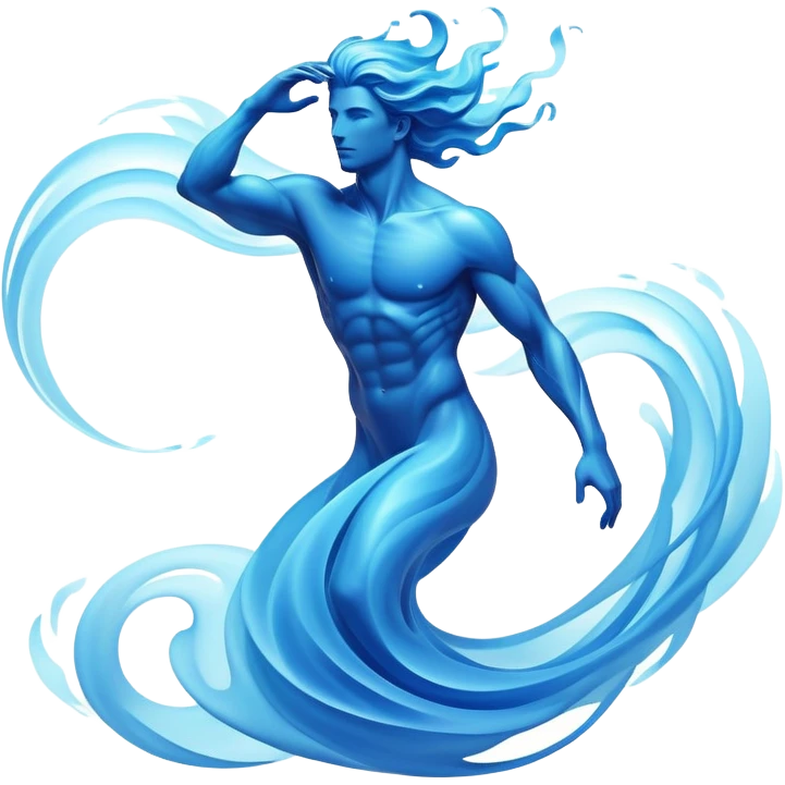 Male form made entirely of swirling ethereal energy, flowing abstract waves creating masculine silhouette, no detailed features emoji