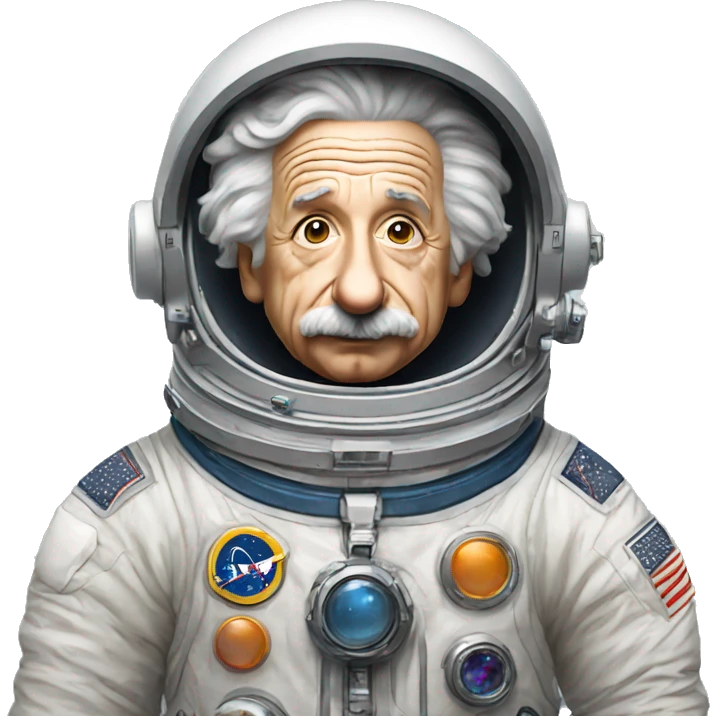 albert einstein in astronaut costume emoji