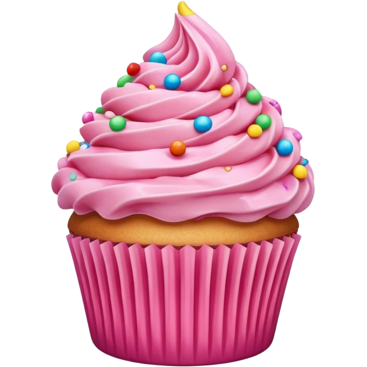 Cupcake with pink icing emoji