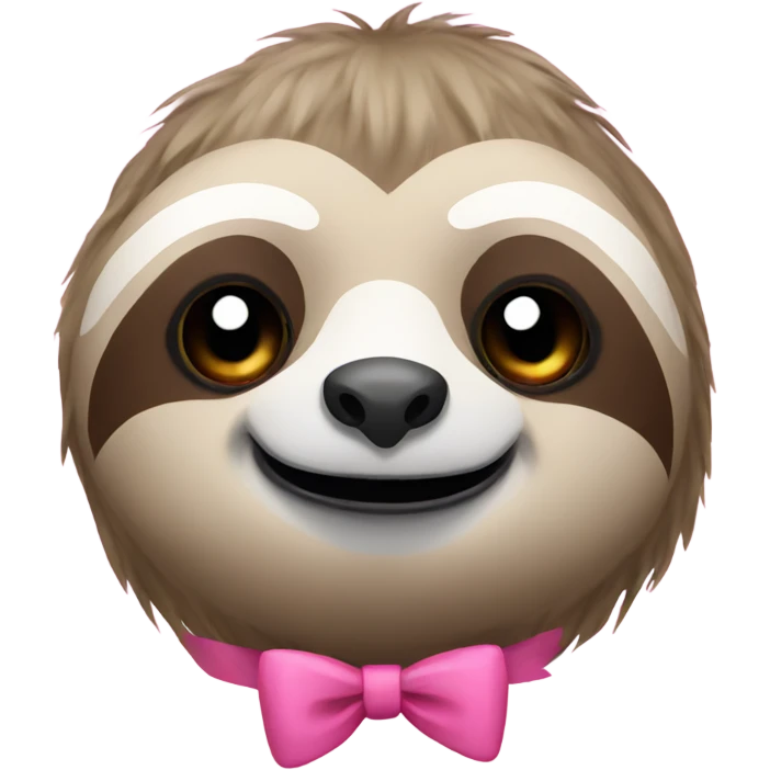 Sloth with pink bow emoji