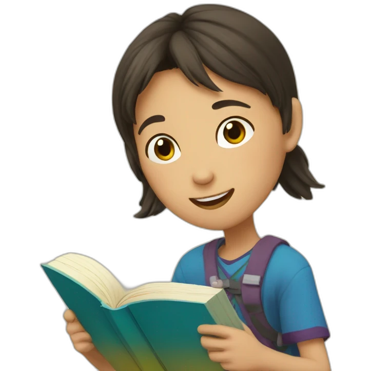 kazakh Boy read a book with takiya emoji