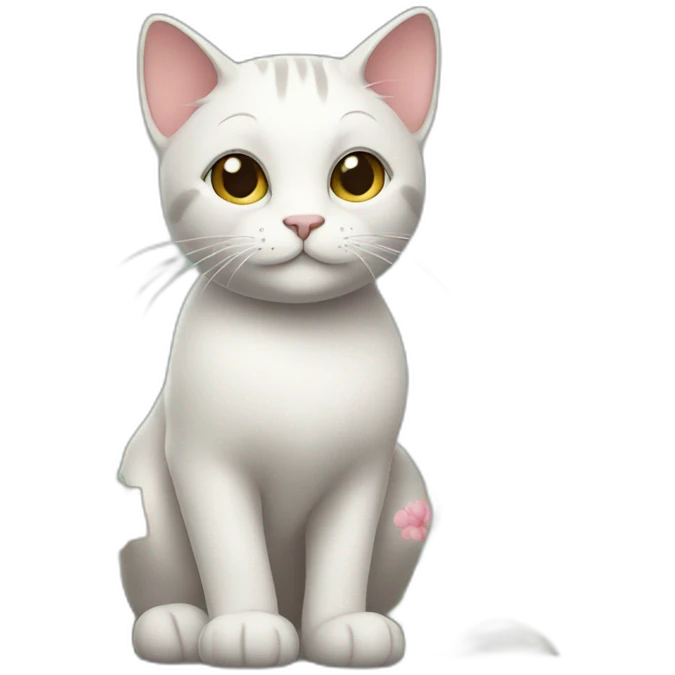 cat standing with flowers emoji