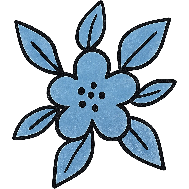 blue and white floral pattern emoji