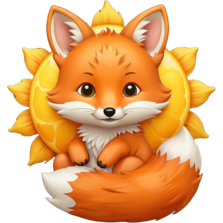 Baby fox holding a sun ☀️🦊 emoji