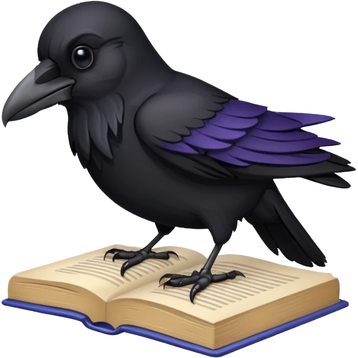 Raven on book emoji