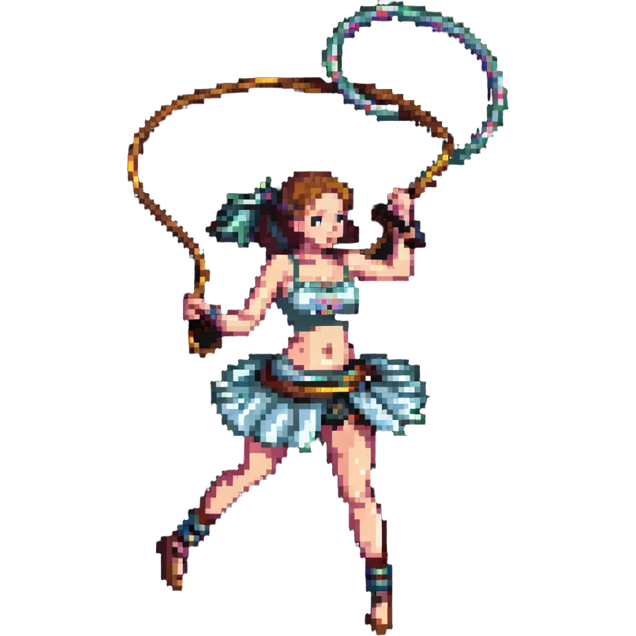 girl in a top up to her belly button twirls a lasso in her hands emoji