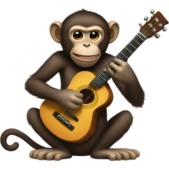 Monkey playing a guitar  emoji