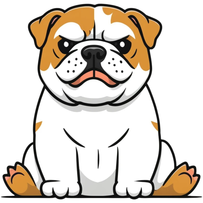 English bulldog waiting emoji