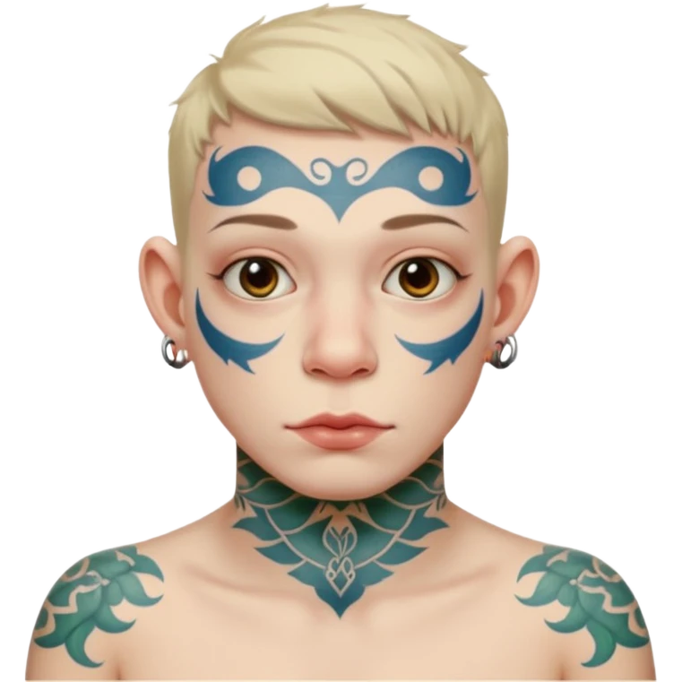 bufo with a neck tattoo of 32.60 emoji