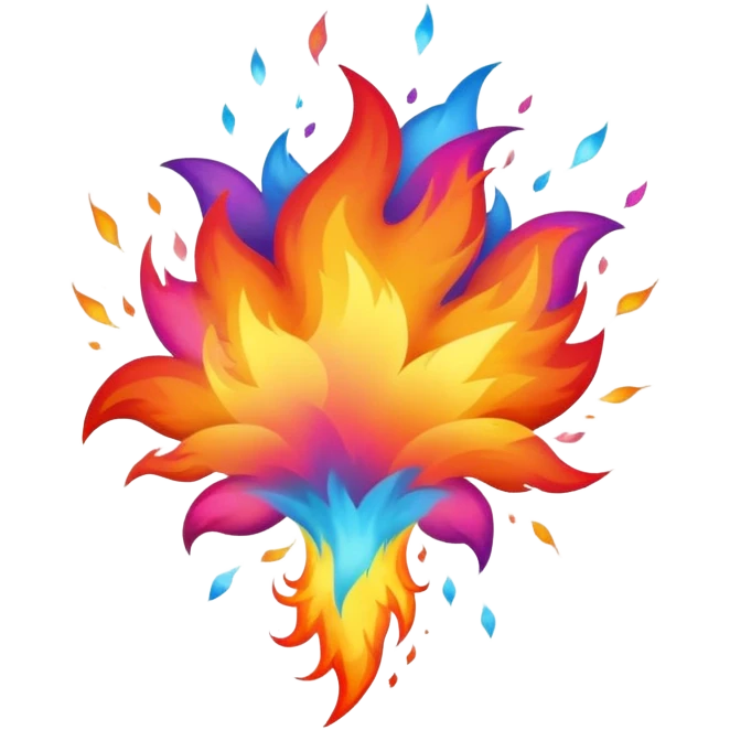 colorful explosion with fire and smoke emoji
