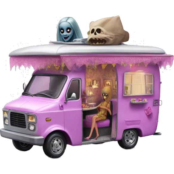 Haunted Barbie dream house Caravan tuk tuk  emoji