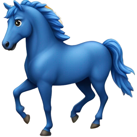 Blaues Herz mit Pferd emoji