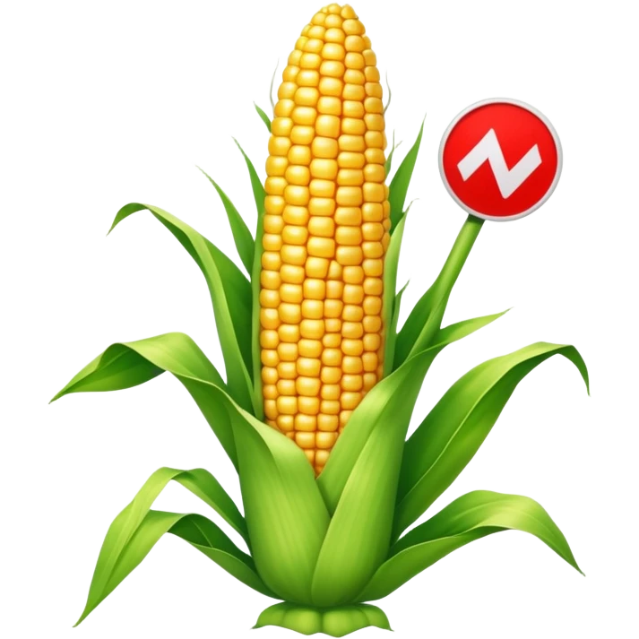 A corn with a forbidden sign over it emoji