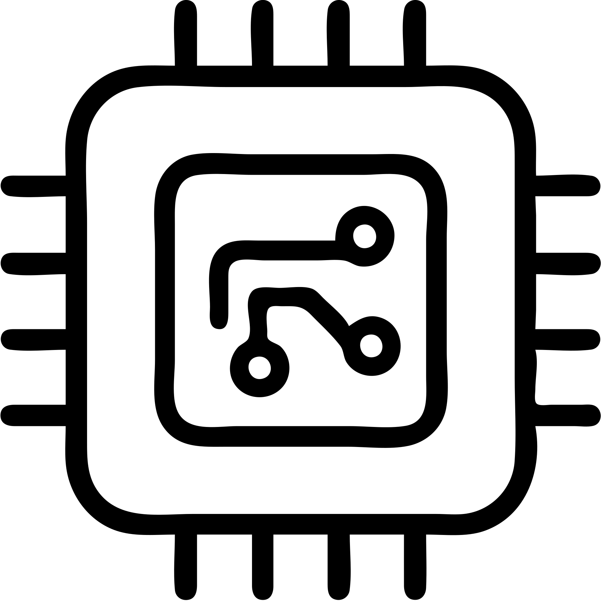 Modern curved CPU processor chip with rounded corners and sleek design. Simple circuit pattern inside, no text, designed as a contemporary app icon emoji
