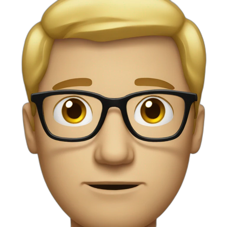 disappointed white man with glasses emoji