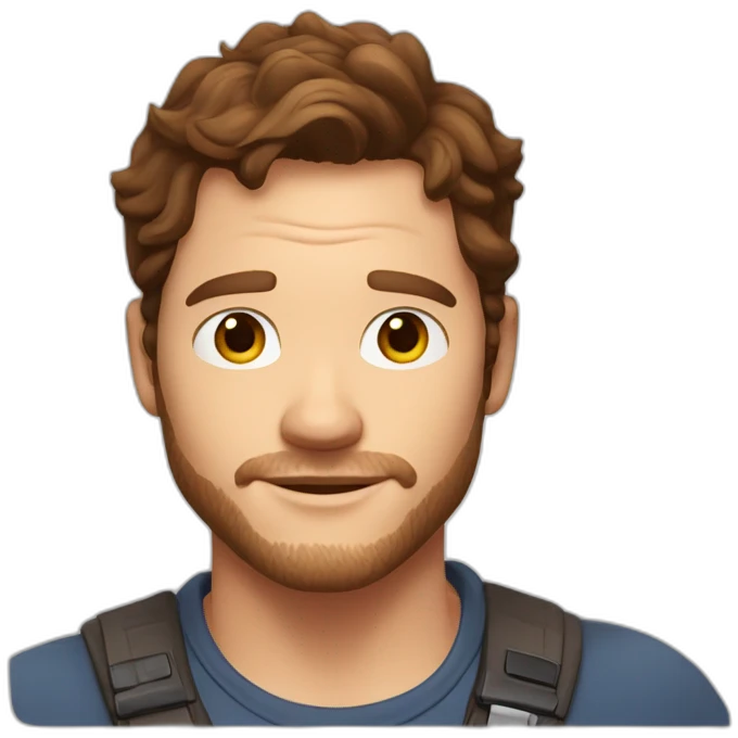 Chris Pratt brunette cartoon emoji