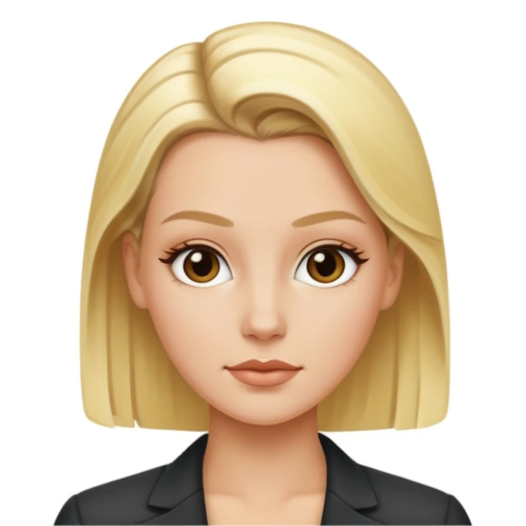 White girl with slick back hair and blonde highlights  emoji