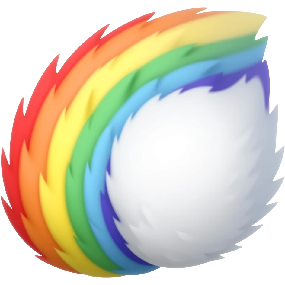 Rainbow rabbit tail emoji