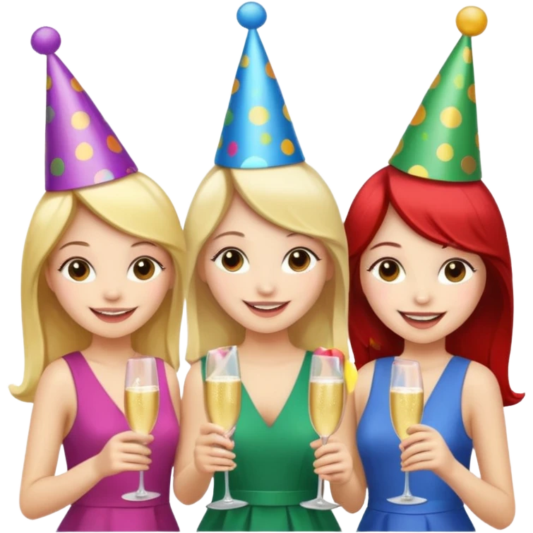 group of girls ready for a bacheloret party emoji
