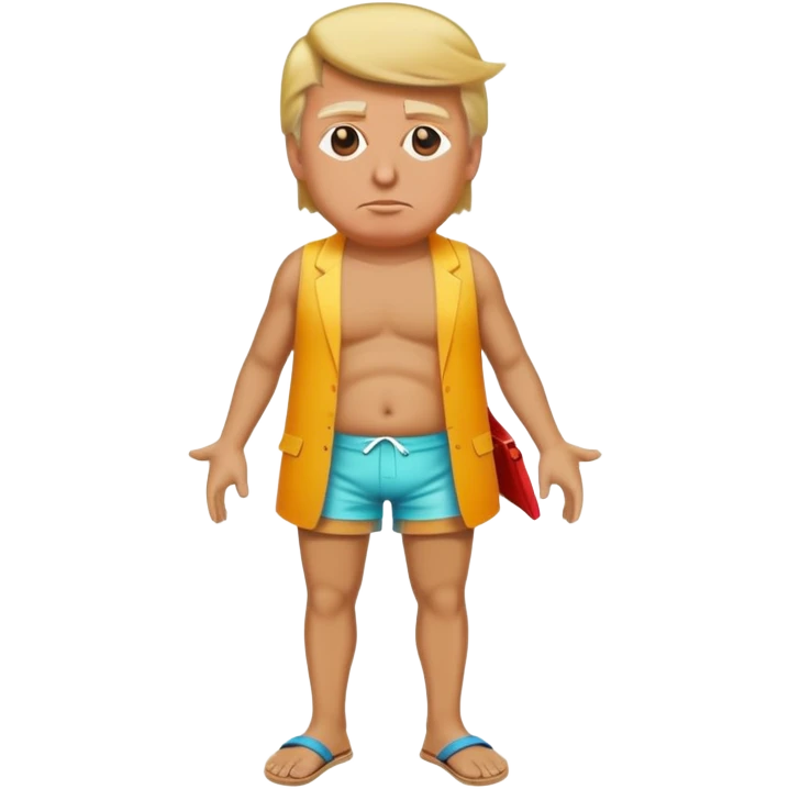 full body Trump standing in beach outfit emoji