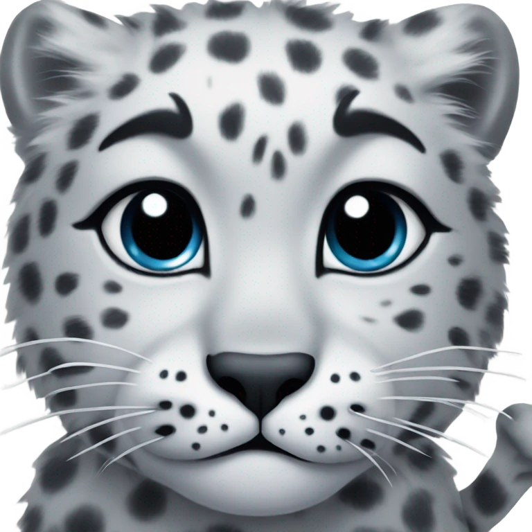 Snow leopard kiss emoji