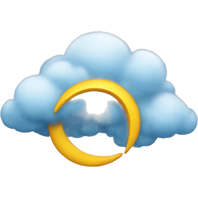 Crescent in a cloud emoji
