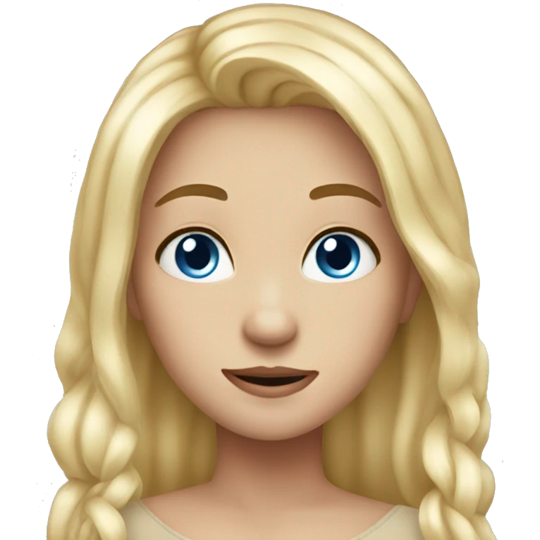 change this image so its blonde hair blue eyes emoji