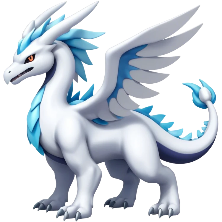 Kyurem-reshiram-Lugia-suicune-hybrid, full body emoji