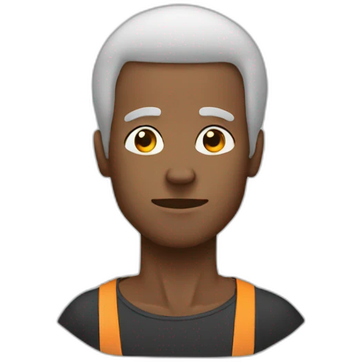 jacked mix race man with afro emoji