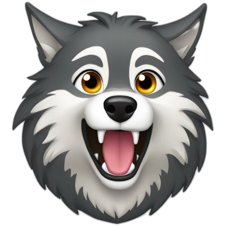 Wolf lauphing emoji