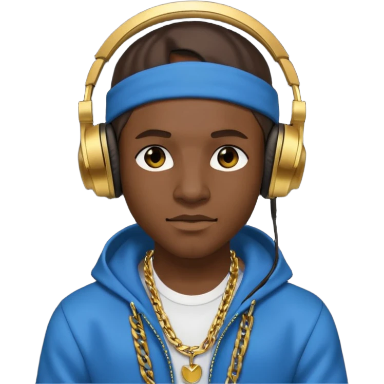 Avatar rapper with headphones  emoji