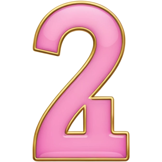 number four in pink and golden  emoji