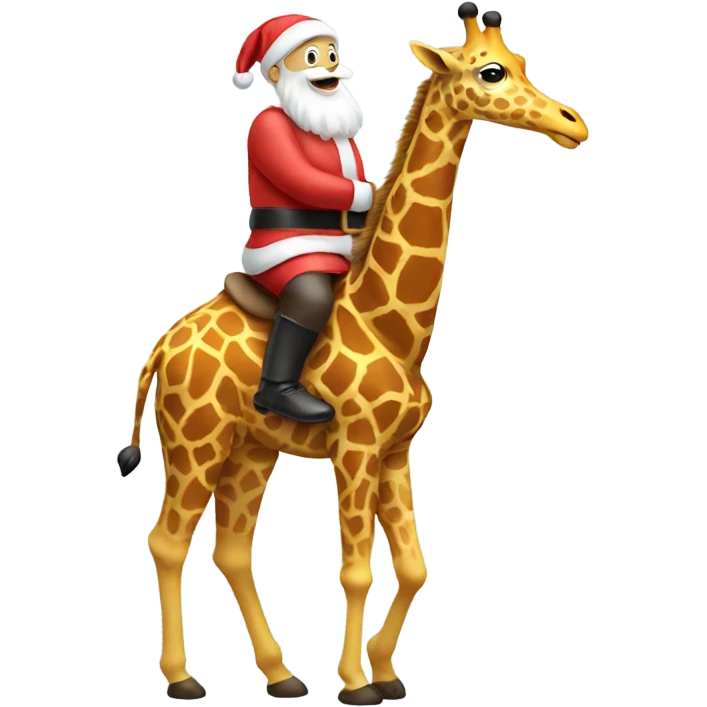 Santa riding a giraffe  emoji