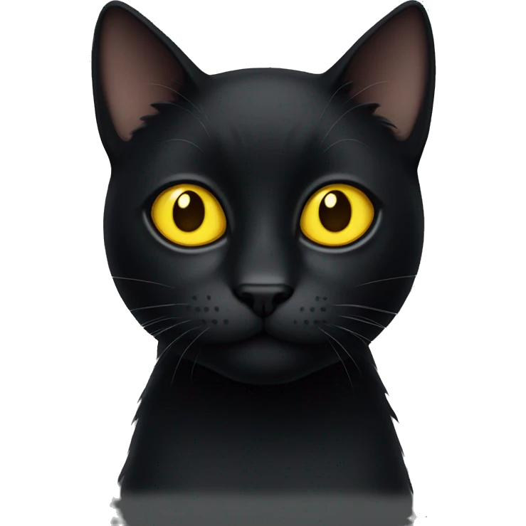 Black cat with yellow eyes  emoji