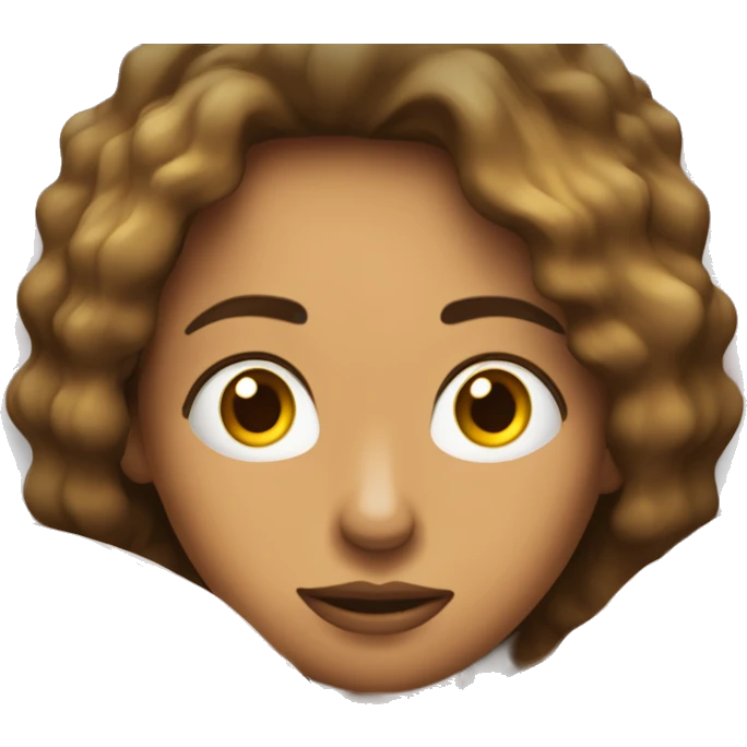 chica de pelo rizo sentada en una cama  emoji