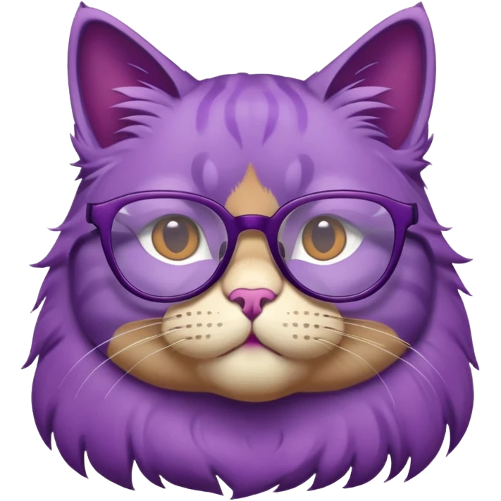purple cat wearing glasses emoji
