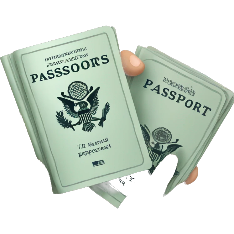 two U.S.A. passports in one hand emoji
