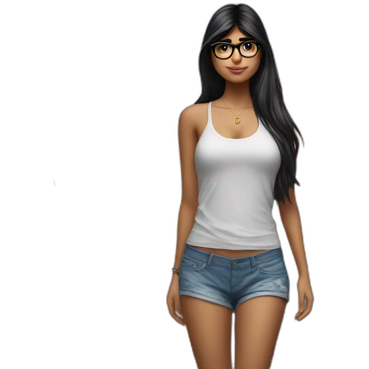 Mia khalifa standing on beach emoji