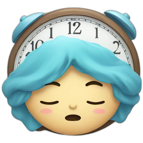 sleep face with clock sticker emoji