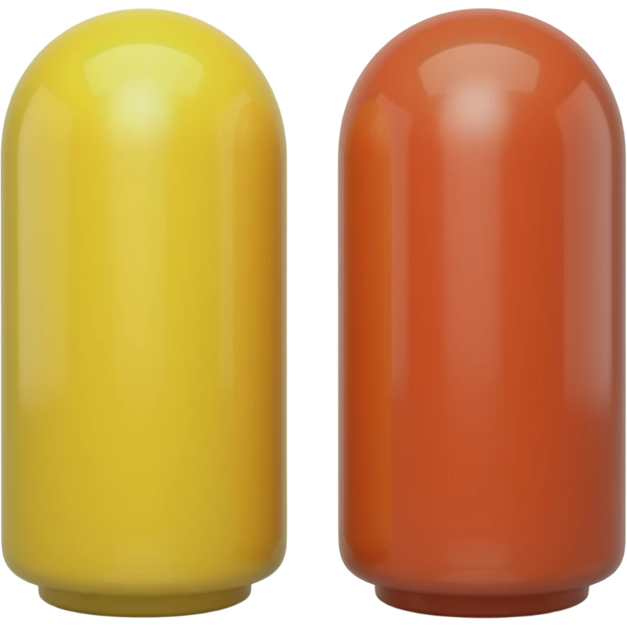 Yellow and red paintballs emoji
