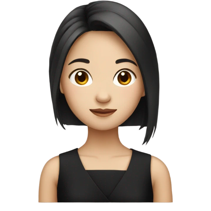 Chinese girl with black dress emoji