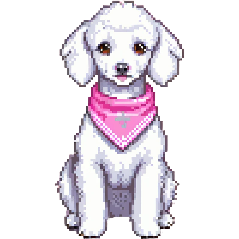 white poodle with pink bandana emoji