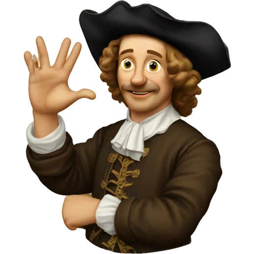 dutch man 17th century making ok sign emoji