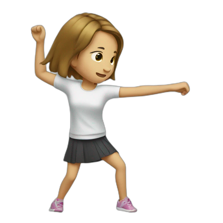 Fille qui fait un dab emoji